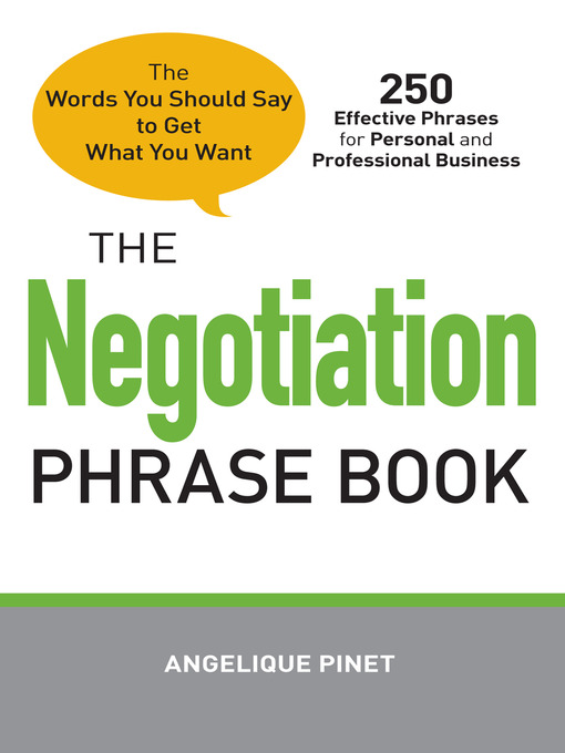 Title details for The Negotiation Phrase Book by Angelique Pinet - Available